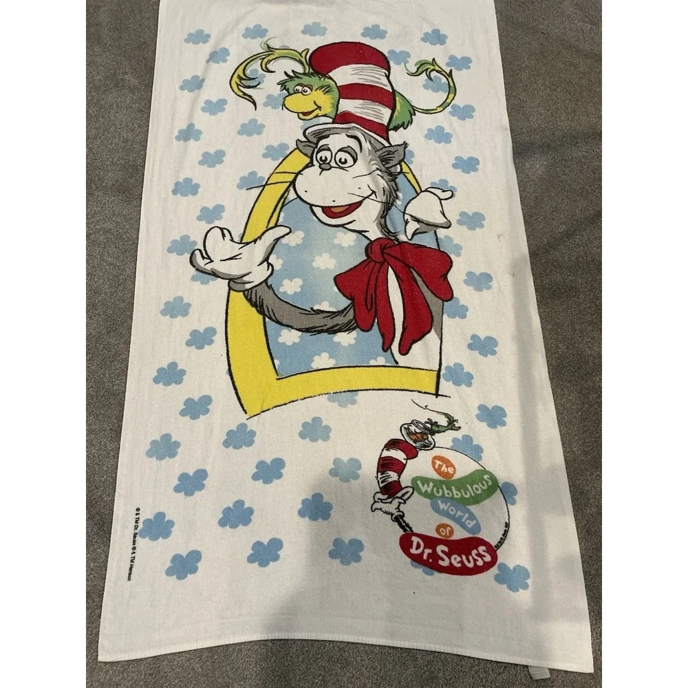 Vintage Dr Seuss Cat In The Hat Towel Made USA Jay Franco
